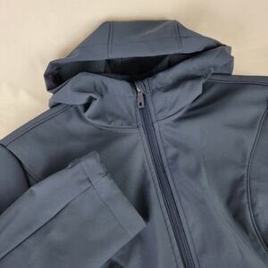 Avalanche Women Navy Blue Softshell Hooded Fleece Jacket Medium Windbreaker